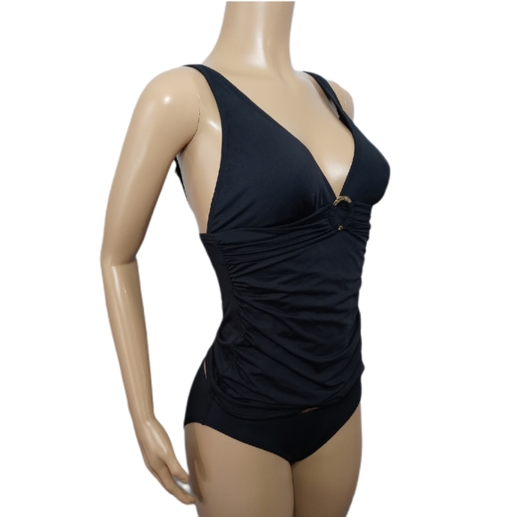 Michael Kors 2pc SwimsuitGold Colored Accents85% - Picture 3 of 5